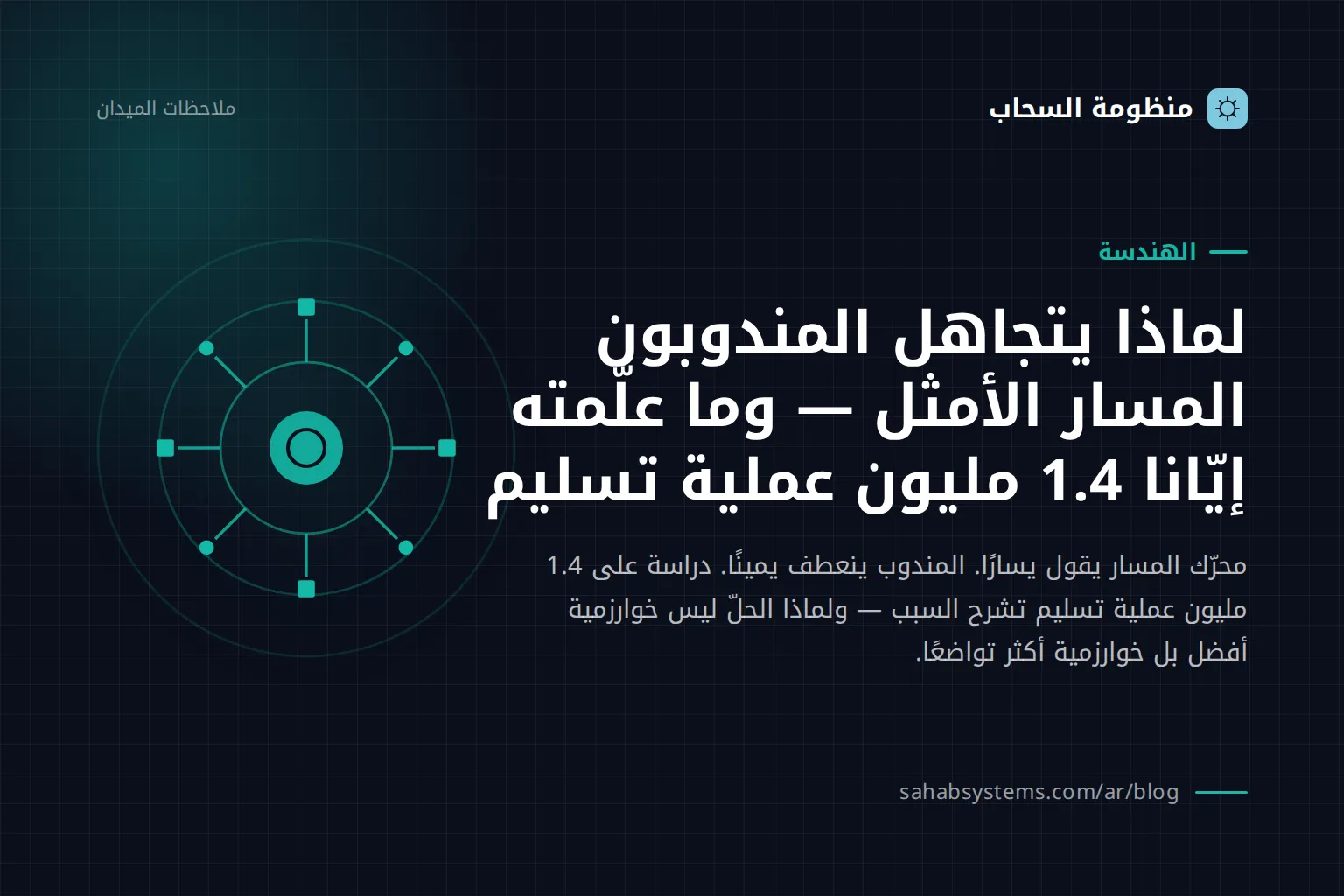 لماذا يتجاهل المندوبون المسار الأمثل — وما علمته إيانا 1.4 مليون عملية تسليم